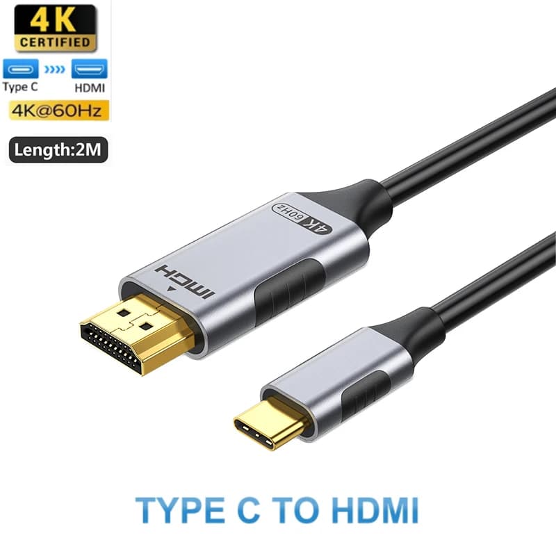 4K USB C to HDMI Cable Adapter 4K 60Hz USB Type C to HDMI Cable Thunderbolt 3 Compatible with MacBook Pro IPad pro Laptop