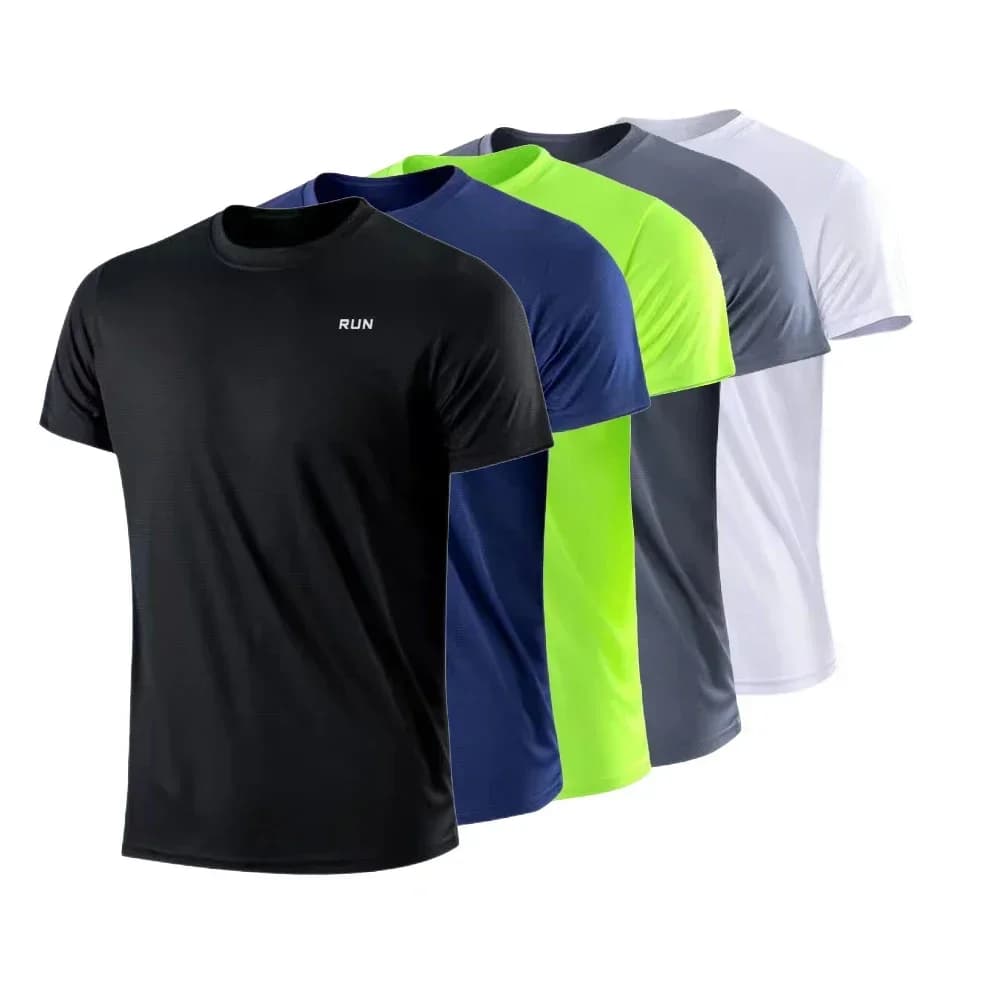 Summer Men Casual t-Shirt Short Sleeve White Tee Shirts Soild o-Neck Tops t Shirt Quick Dry Gym Running t-Shirts Male clothes