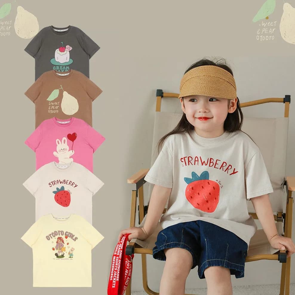 2024 Summer Clothes Candy Colors Fashion Children Short Sleeves T-shirt Kid Boy Comfort Cotton Tops Girl Baby Print Casual Tees