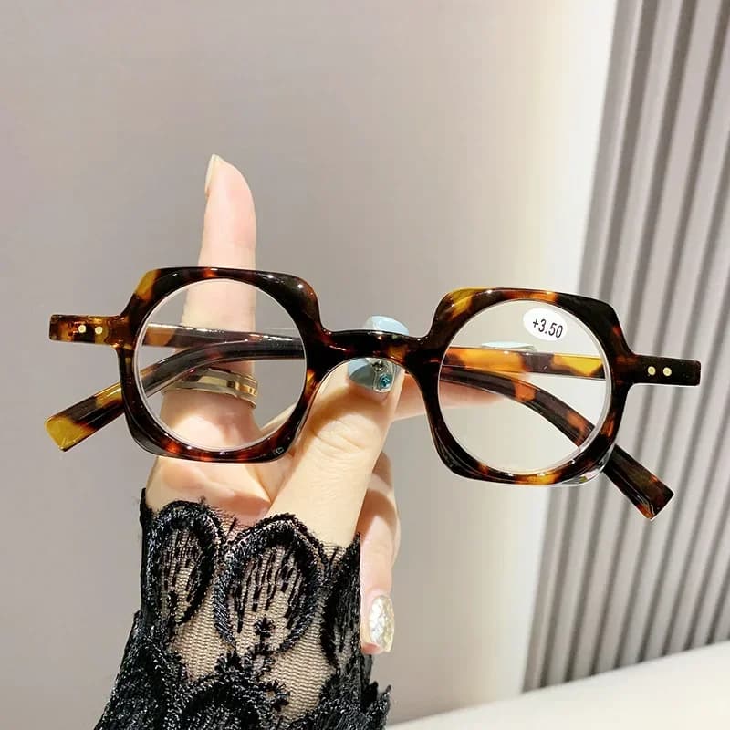 Anti Blue Light Presbyopia Glasses Restoration Antique Frame Concave Art Original Glasses Decorative Glasses with Prescription