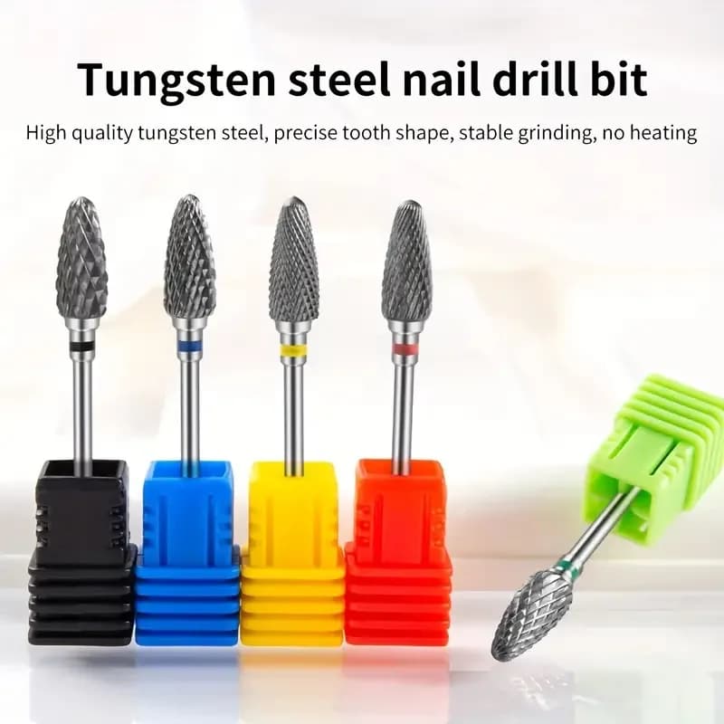 Tungsten Carbide Flame Nail Drill Bits Cuticle Nail File And Removal Gel Acrylic Nail Art Tools For Nail Machine Manicure