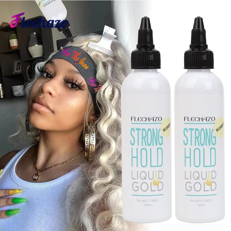 Strong Hold Liquid Gold Clear Lace Melt Wig Install Glue Dry Fast Hair Adhesive Gel Edge Control Bonding Glue Beginner Friendly