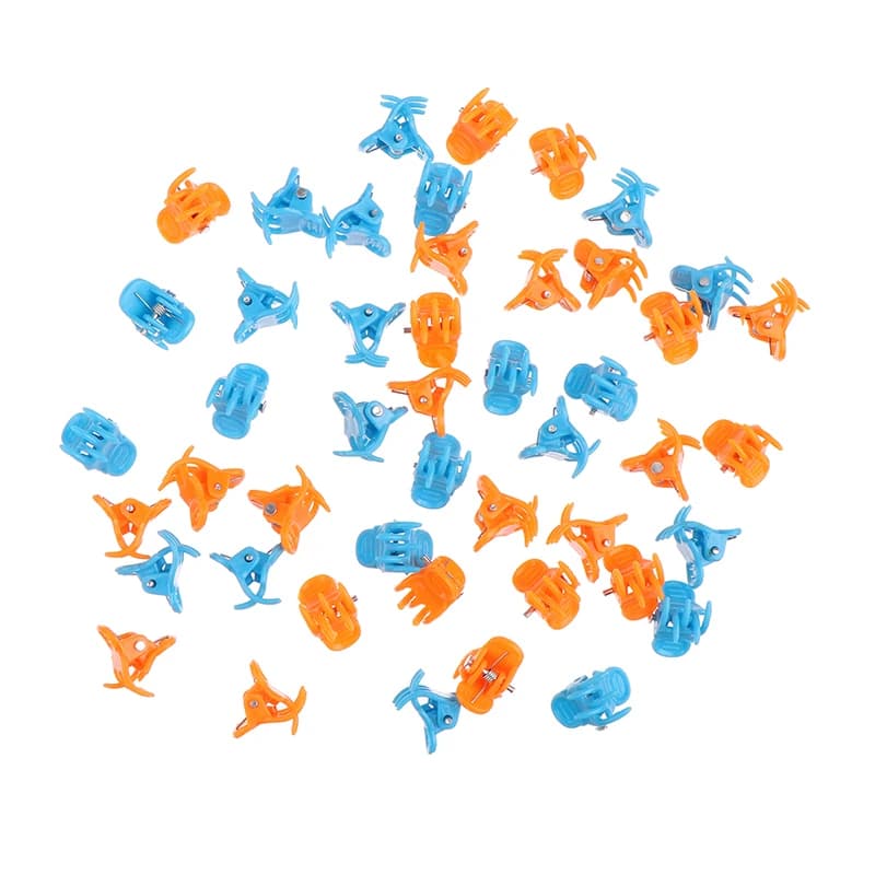 100Pcs Blue Orange 5 Claws Orchid Clips Plastic Butterfly Flowers Support Clear Fixer For Garden Vine Stem Plants Climbing