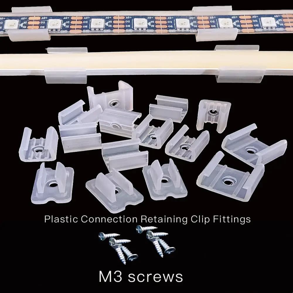 Accessories Buckle Fastener Tape Holder For 6MM 8MM 10MM 12MM RGB 5050 Neon Flexible COB Strip Light 5PCS-100PCS M3 screws