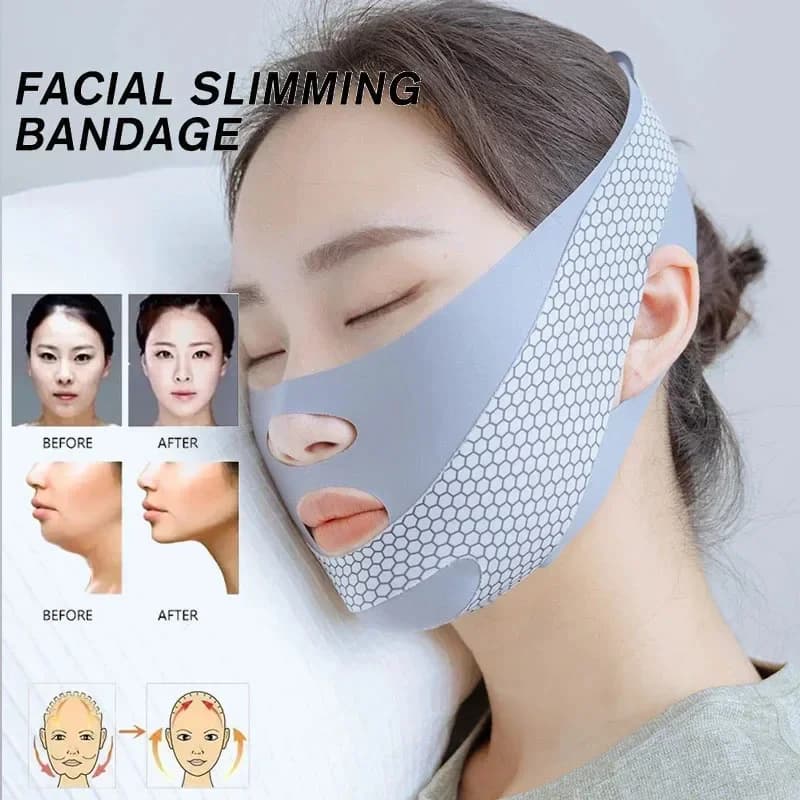 Face-Lift With Sleep Face V Shaper Facial Slimming Bandage Relaxation Shape Lift Reduce Double Chin Face Thining Band Massage
