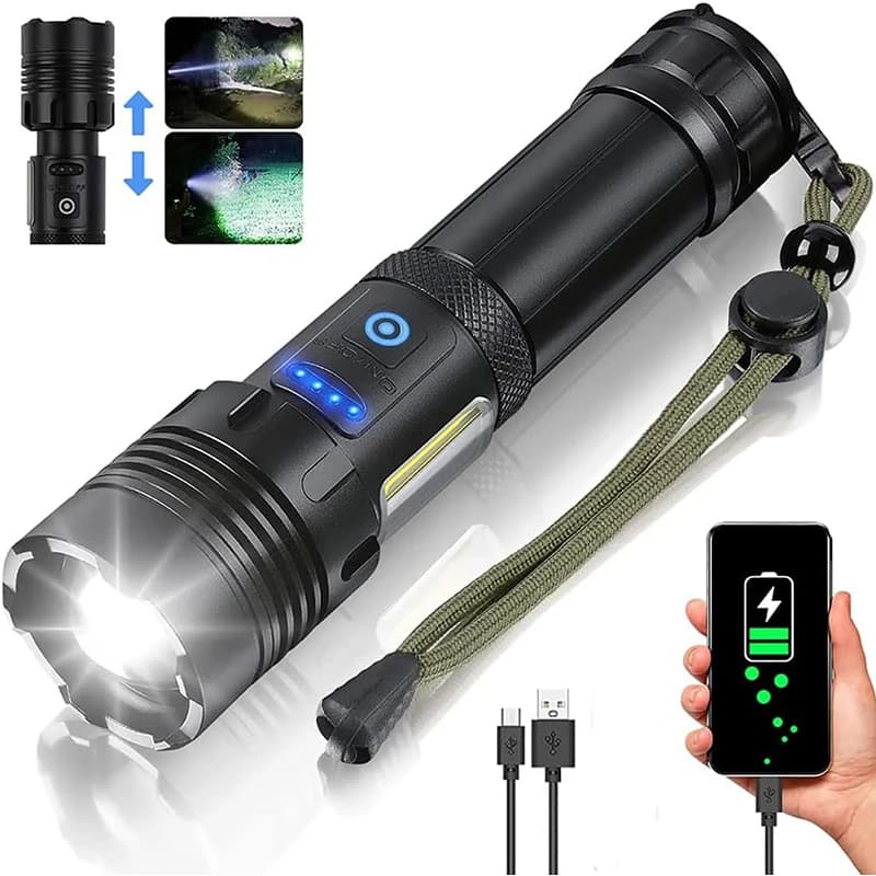 Super Powerful Led Flashlights High Power Rechargeable Torch Light Built-in Battery For Fishing Hunting Camping Lantern