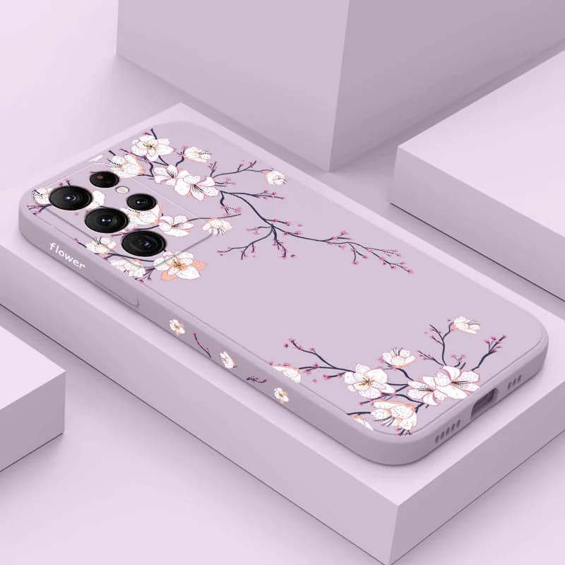 Plum Blossom Phone Case For Samsung Galaxy S25 S24 S23 S22 S21 S20 Ultra Plus FE S10 S9 S10E Note 20 ultra 10 9 Plus Cover