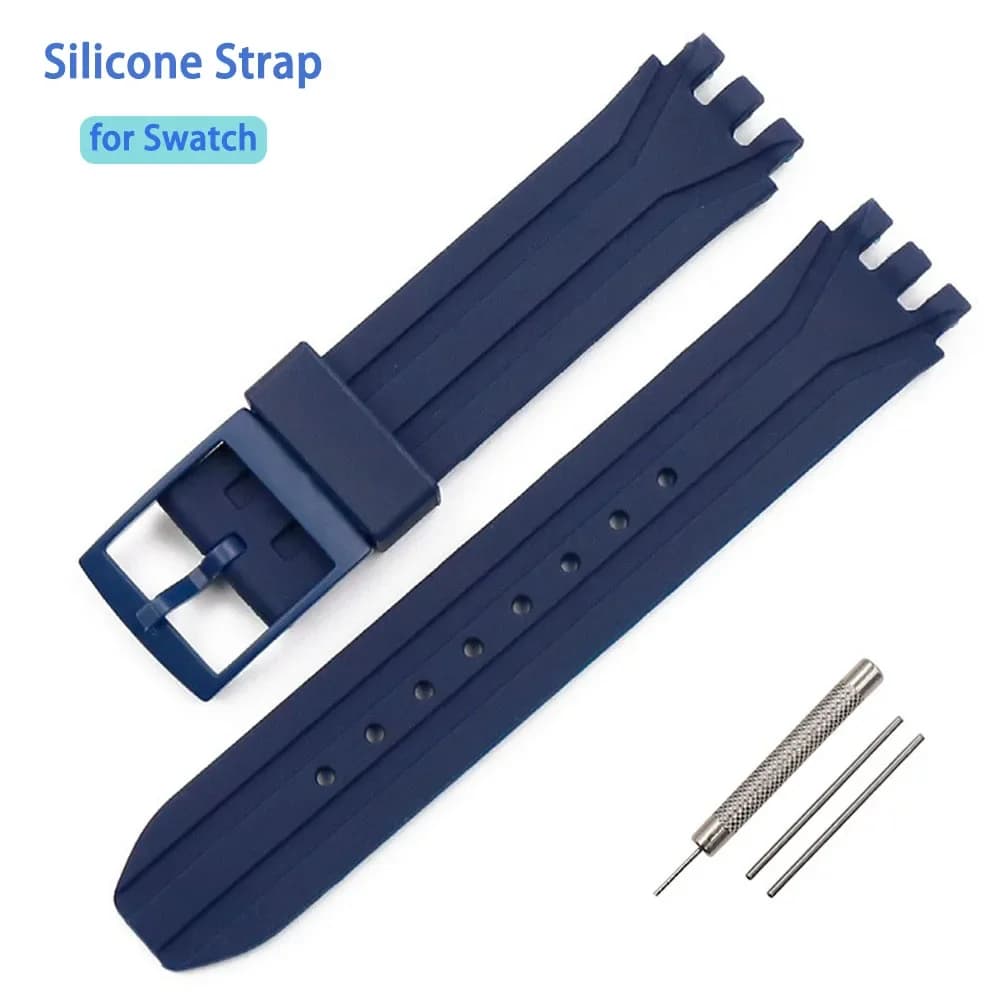 Rubber Watch Band Sport Soft Universal Bracelet for Swatch SUIK400 SUIB400 Silicone Strap for Men Women Replace Wristband 19mm