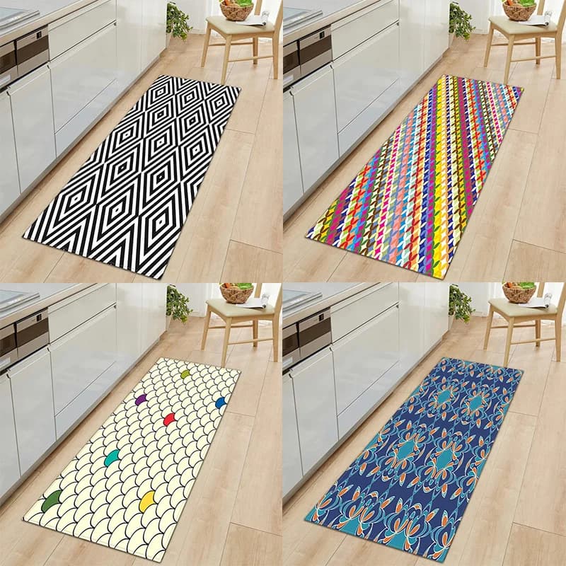 Simple Geometric Pattern Home Kitchen Floor Mat Door Front Decoration Floor Mat