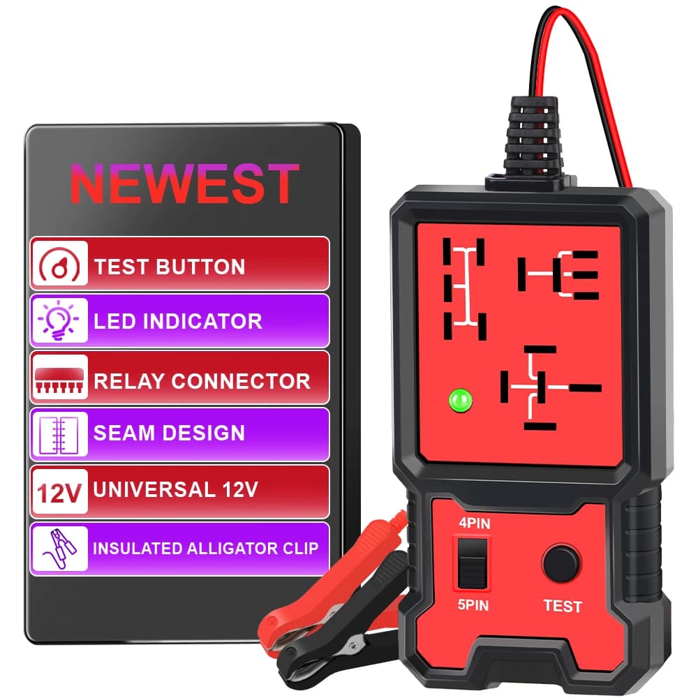 Car Relay Tester Voltage Tester Universal 12V Car Battery Checker Automotive Electronic Relay Tester LED Indicator Light