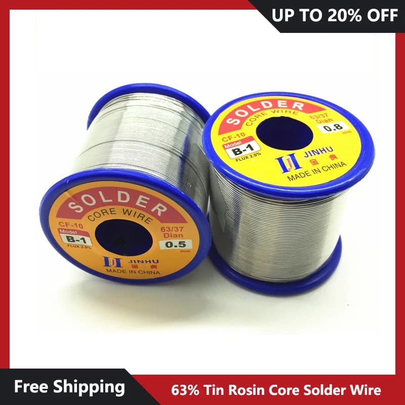 500g 0.5/0.8/1.0/2.0mm 63/37 Welding Wire Roll 2% Rosin Flux Lead Tin Wire Rosin Solder Soldering Wire for Electrical repair