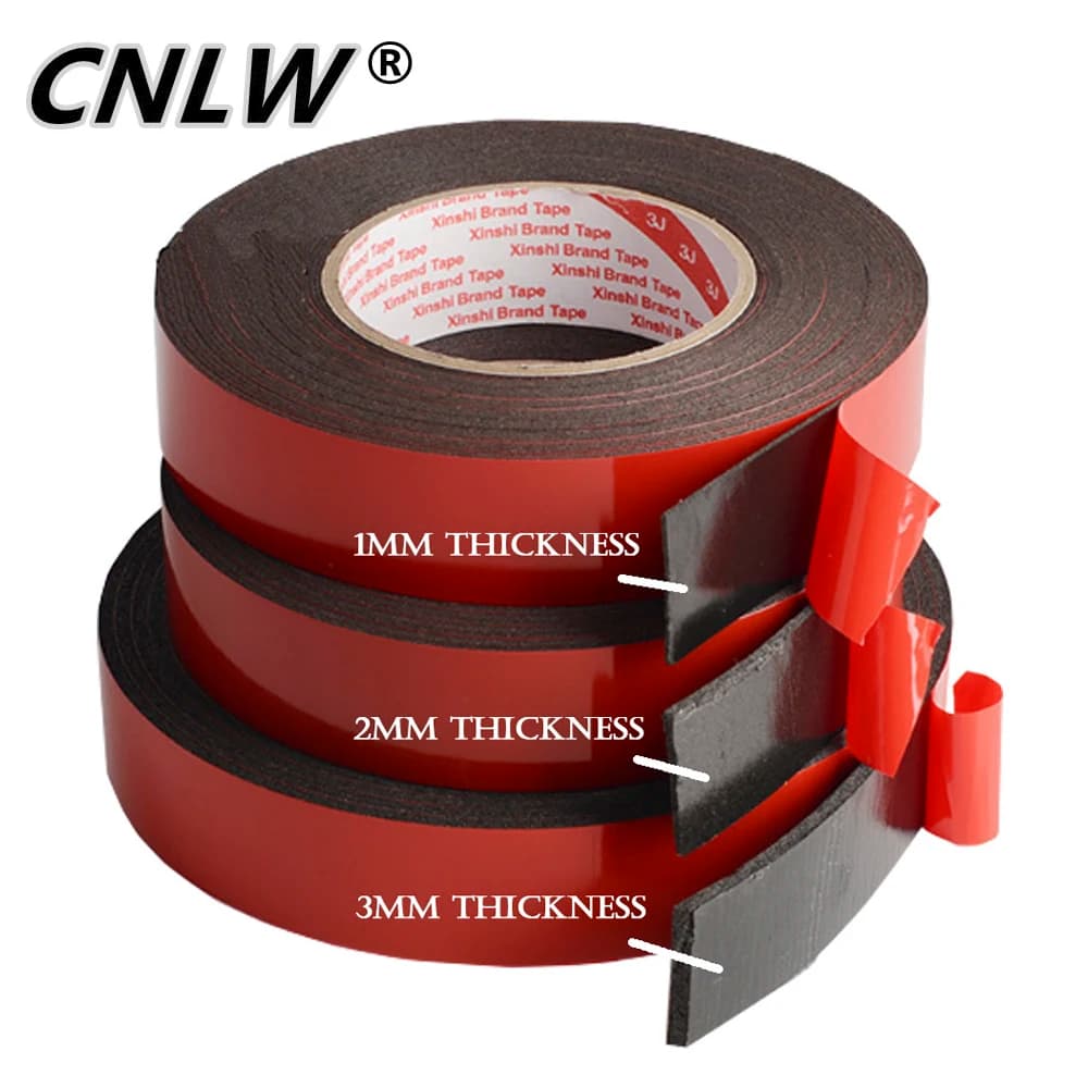 1 PC 1mm-2mm-3mm Thickness Strong Double side Adhesive foam Tape 10mm-50mm for Mounting Fixing Pad Sticky