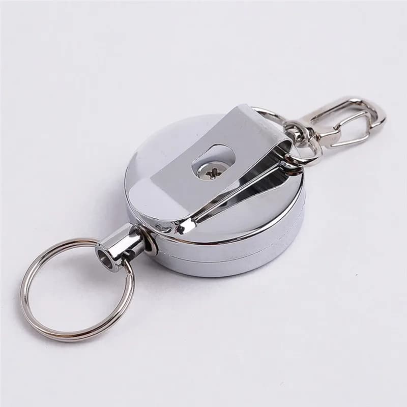 60cm Anti Lost Resilience Steel Wire Elastic Key Chain Recoil Sporty Alarm Key Rings
