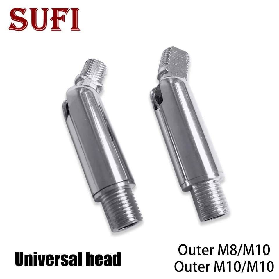 2pcs Spotlights Universal Head Short Pole M10 Universal Joint Lamp M10 External Tooth Steering Joint Universal Hinged Hose Lamp