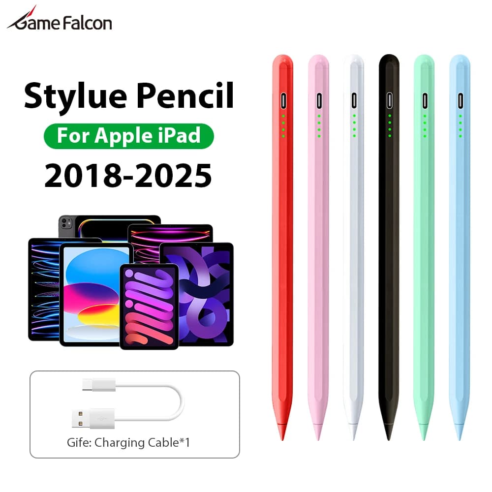 For Apple Pencil For Ipad A16 10 9 8th 10th 9th Generation 2025 Pro 13 M4 12.9 Air 11 M3 M2 5 4 3 Mini 7 6 Stylus Pen Touch Pens