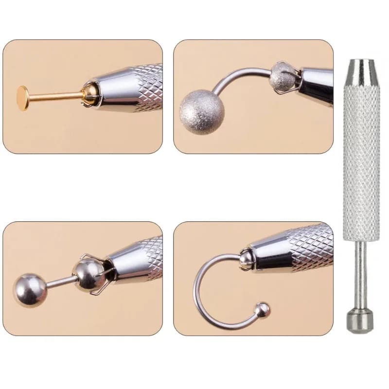 1Pc Four Claws Beads Holder Pick-up Tool Diamond Gems Prong Holder Tweezer Catcher Grabber Body Piercing Sprinkle Pen Tool