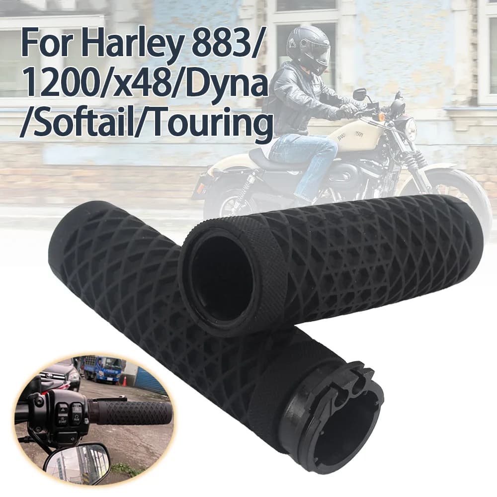 Motorcycle Handlebar Hand Grips For Harley Sportster 883 1200 Softail Slim Fatboy Touring Street Glide 1" 25mm Rubber Handlebars