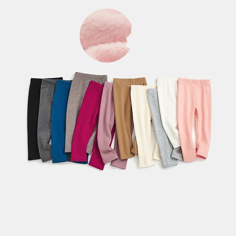 Autumn Winter Babys Girls Tights Cotton Solid Fleece Warm Toddler Girls Leggings Elastic Waist Infant Girls Outwear Bottom Pants