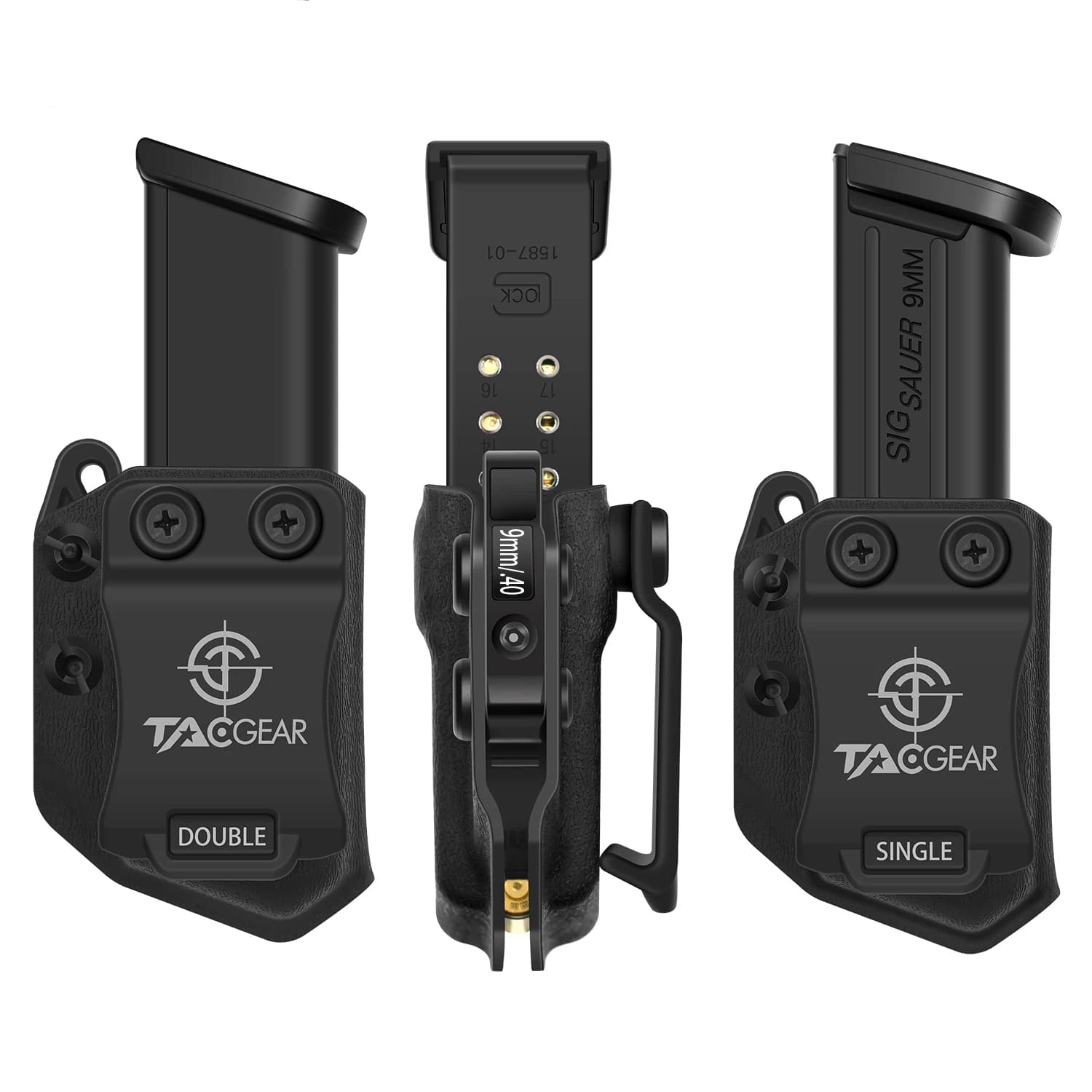 Upgraded IWB OWB Multi-angle Mag Pouch Left Right Hand Singe Doube Stack 9mm .40 Magazine Pistol Mag Holster Handgun Mag Carrier