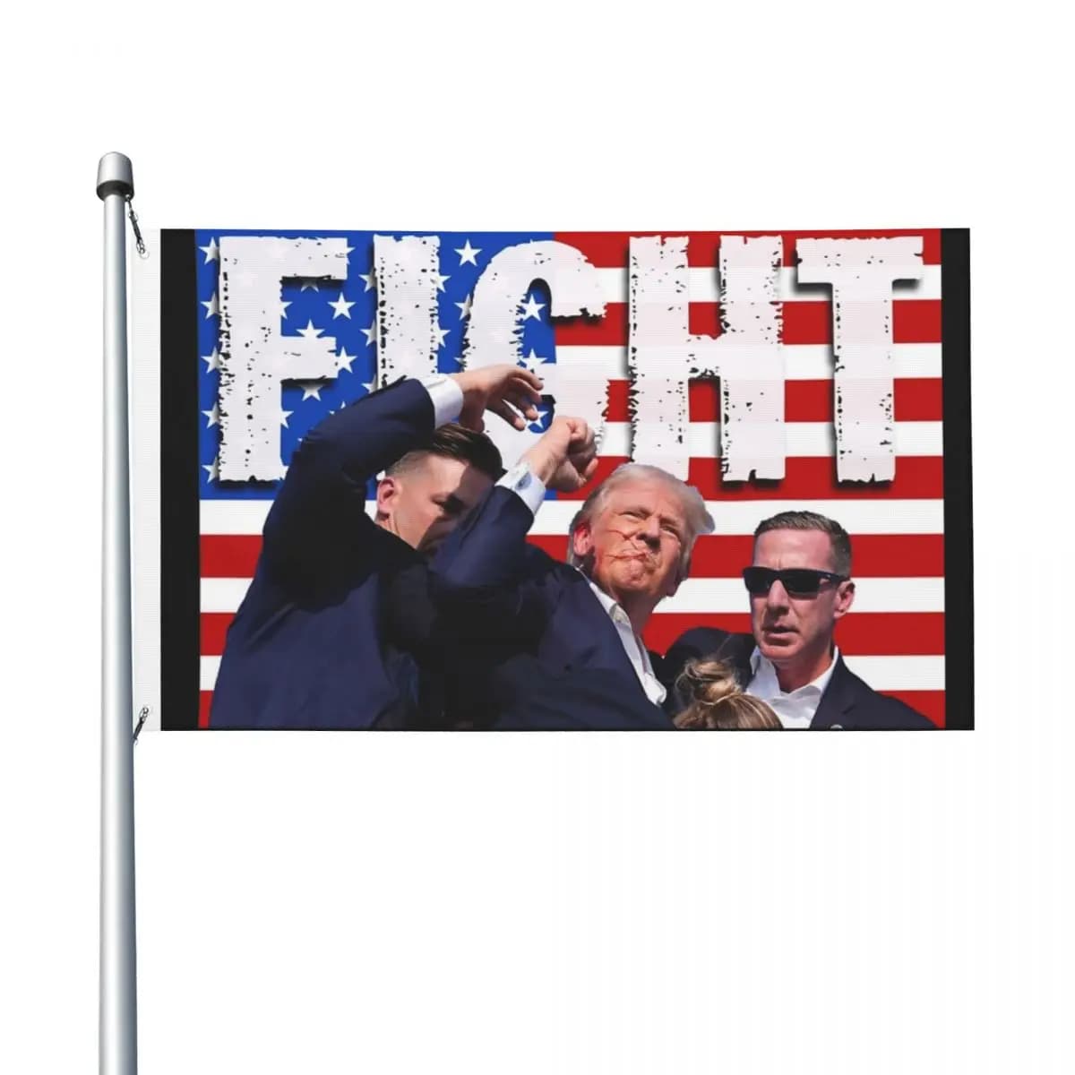 Trump Shot Failed Fight American Flag Outdoor Banner 2 Grommets President Decoration Double Sided 2x3 3x5 4x6 5x8 FT Flags
