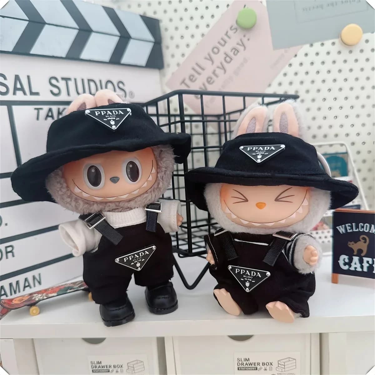 For 17cm Mini Doll Clothes Outfit Clothes Glasses 17cm Labubu II Dolls Clothes Doll Accessories Cultivate Sitting Party Game Toy