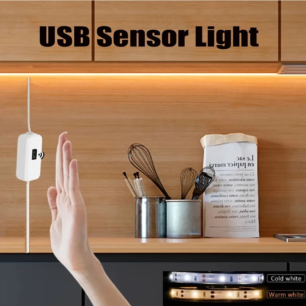 DC 5V LED Night Lamp USB Motion Sensor Dimming LED Strip Lights Nightlights TV Backlight Kitchen Hand Sweep Waving Tape Diode