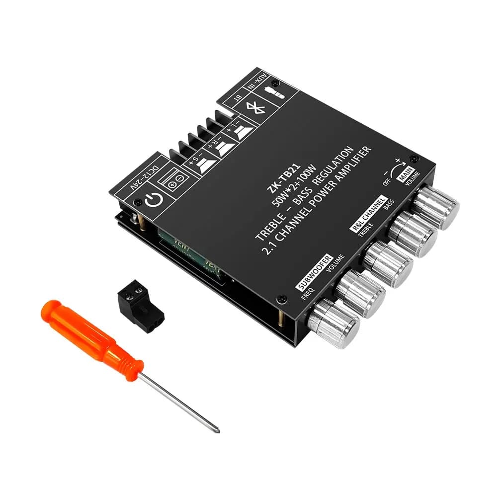 ZK-TB21 Bluetooth 5.0 Subwoofer Amplifier Board 50W*2+100W 2.1 Channel Power Audio Stereo Bass AMP