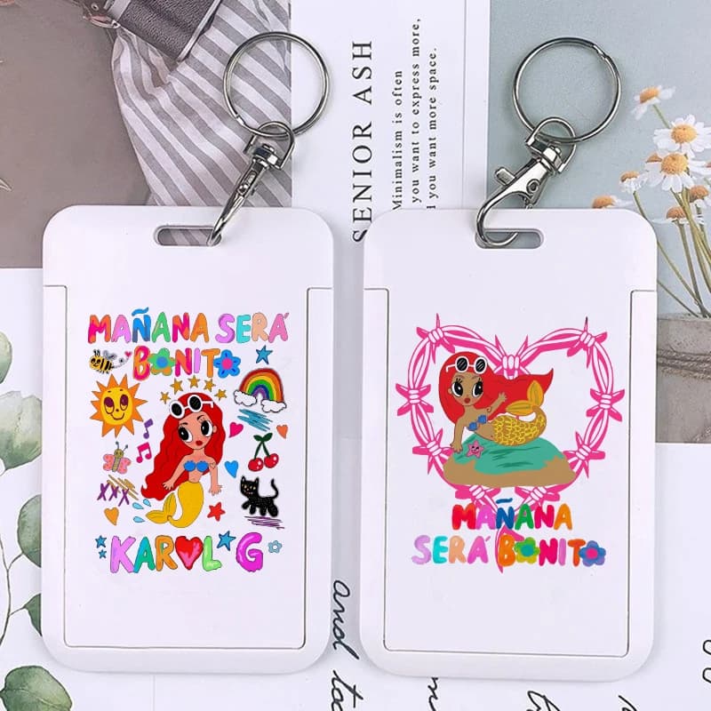 Karol G Keychain Card Holder Ti Manana Sera Bonito Bichota Keychains Business Holders Bank Bus ID Credit Cards Key Ring Chains