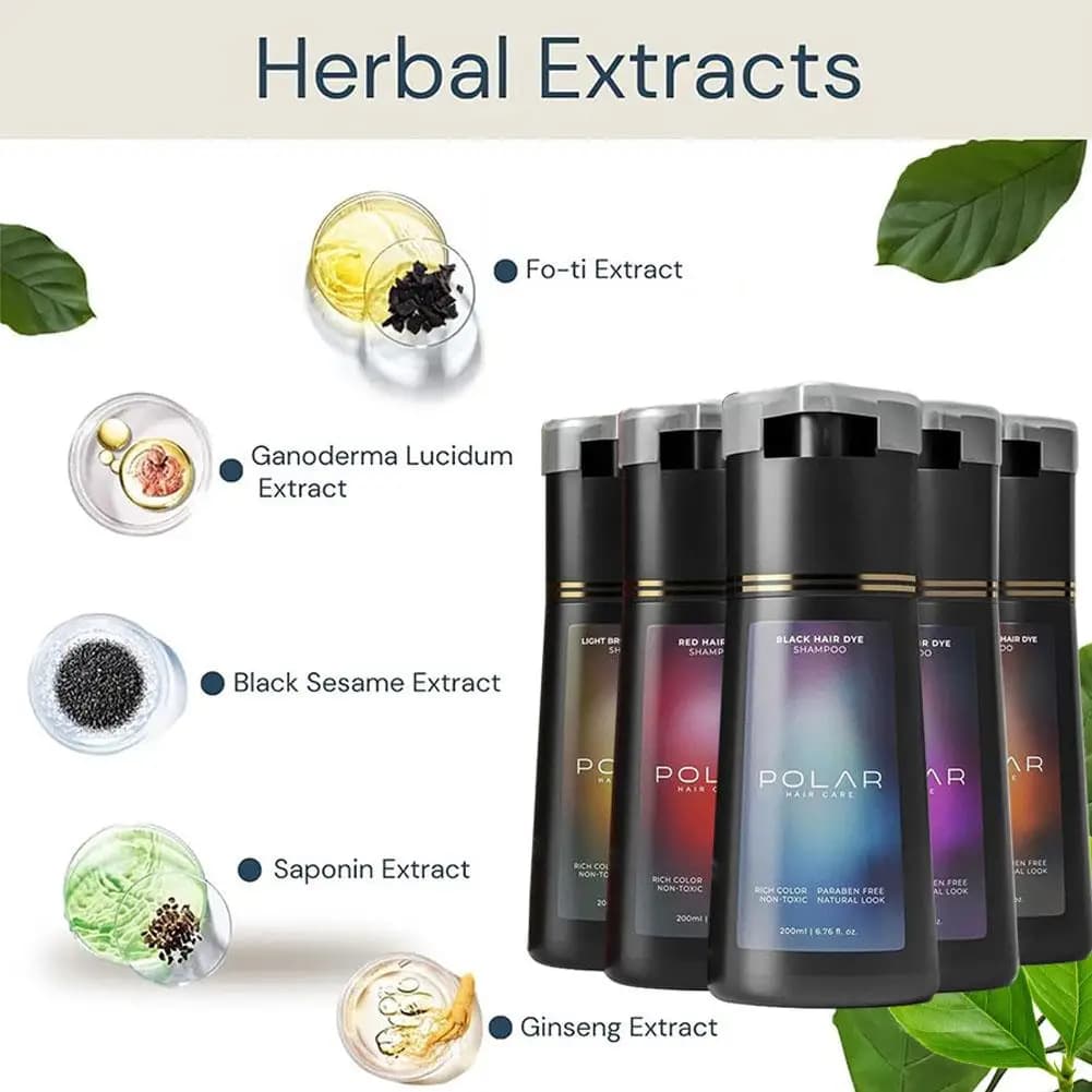 NEW 200ml Black Hair Color Dye Hair Shampoo Cream Organic Permanent Covers White Gray Shiny Natural Ginger Essence For Women Men