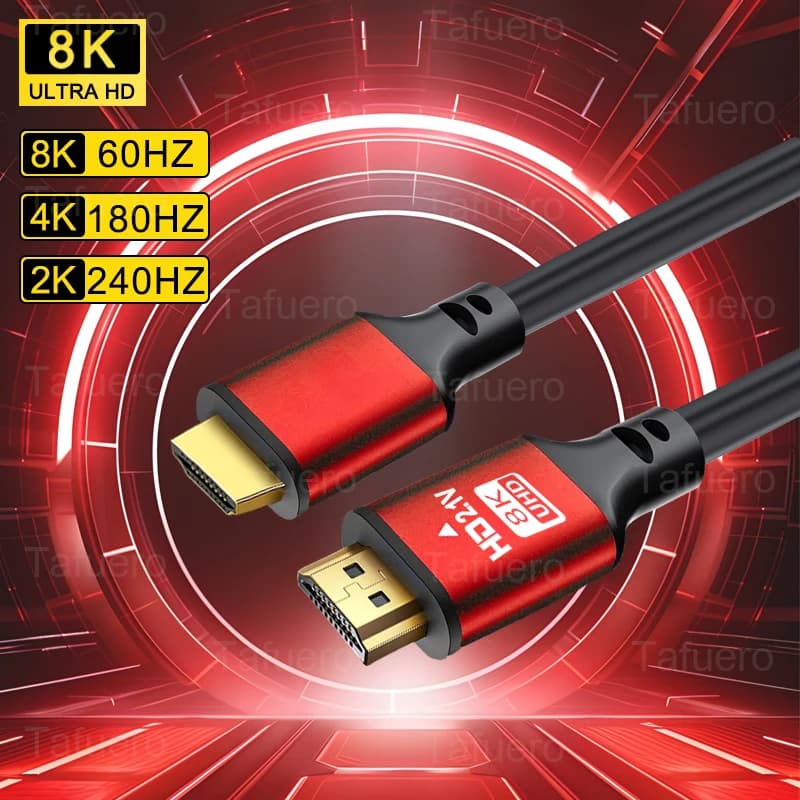 Ultra high definition ultra fast 8K HDTV cable, 4.92/9.84/16.4/ftHDTV 2.1 cable aluminum alloy, HDTV male to male cable, compati