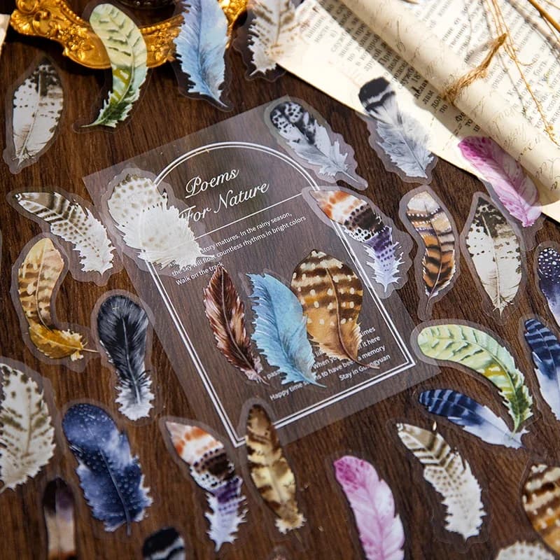 40 sheets Scrapbooking flowers and plants Creative literature PET transparent stickers Small fresh style Stickers 6 styles