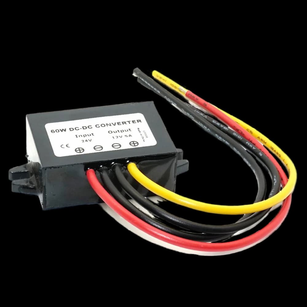 24V to 12V 5A On-board Power Converter Input 18-36V to 12V for Vehicle Car Truck Vehicle Boat Voltage Reduction Source Module