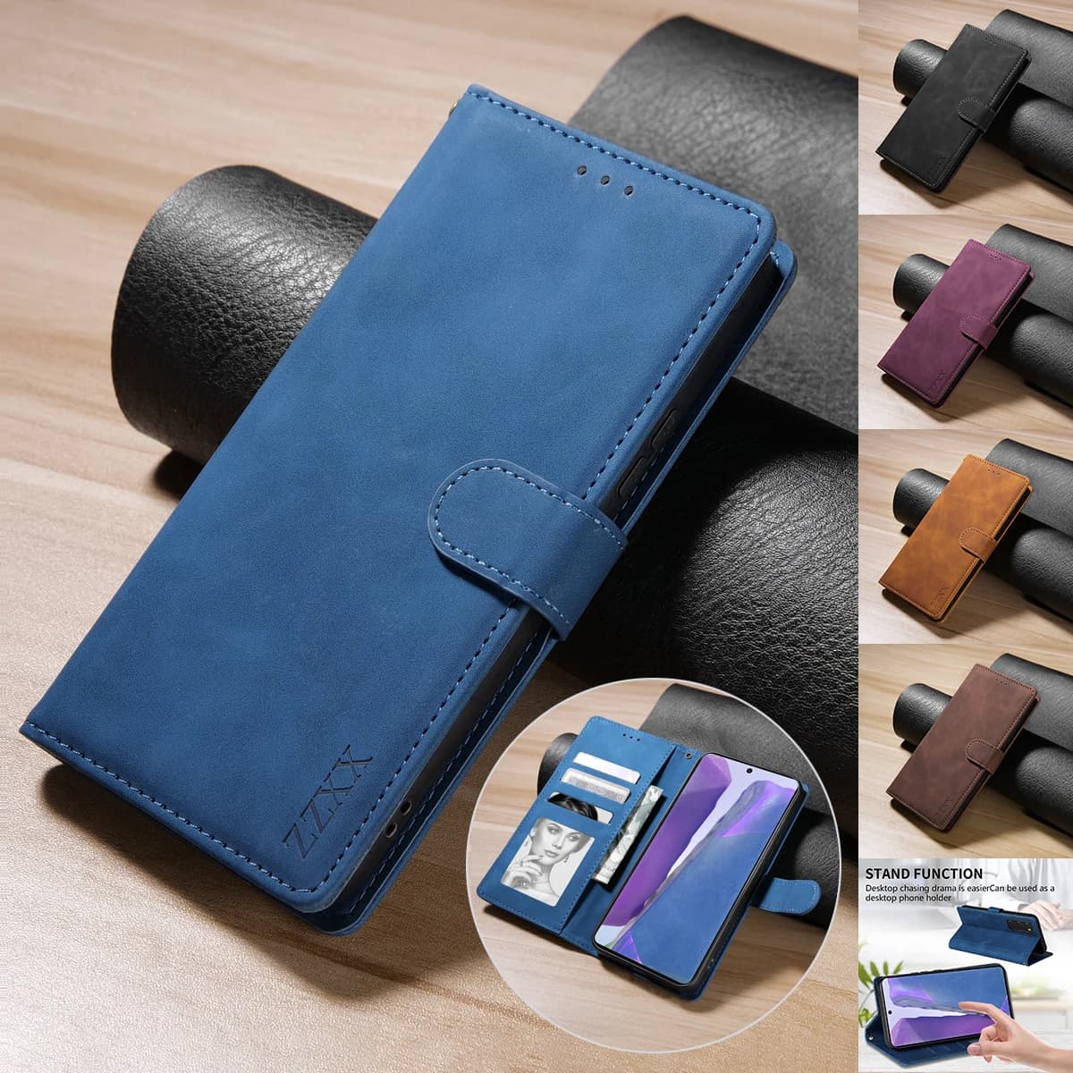 Wallet Magnetic Flip With Card Slot Leather Case For Samsung Galaxy S25 Ultra S24 FE Note 20 10 Lite 10 Plus 9 A26 A36 A55 A56