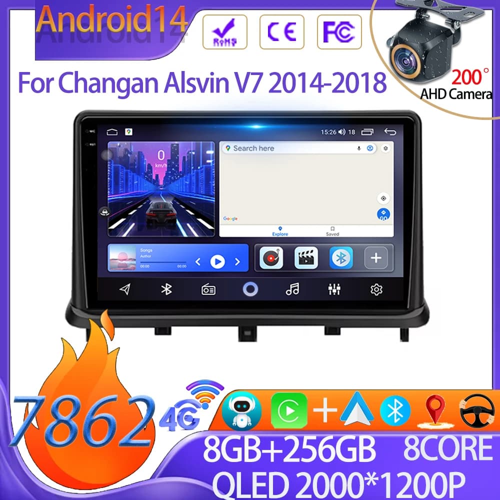 Android Radio For Changan Alsvin V7 2014-2018 Bluetooth Touch Screen Multimedia Player High-performance CPU Intelligent System