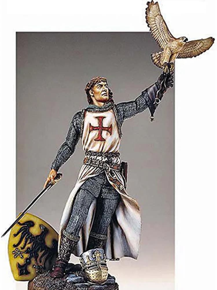 Resin Figure 1/18 90mm ancient warrior stand with bird Model Unassambled Unpainted Figure Building Kit