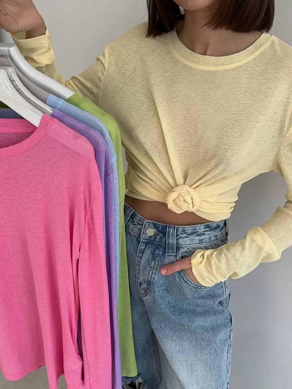 Hirsionsan 2025 Basic soft T Shirts Women Summer autumn Long Sleeves Loose Bottom Tees Ladies Casual Knitted Soft Woman Tops