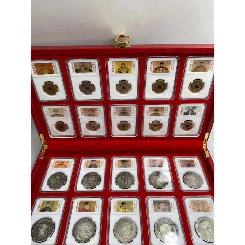 China's Ten Ancient Emperors Silver Yuan Ten Ancient Emperors Copper Coins One Yuan Silver Yuan Box Commemorative Collector's Ed