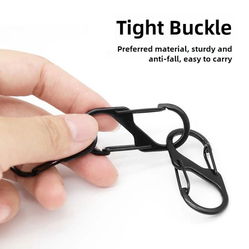 1~10PC Slock Buckles, Metal Double Headed Keychains, Octagonal Buckles, Spring Clips, Camping and Hiking Accessories