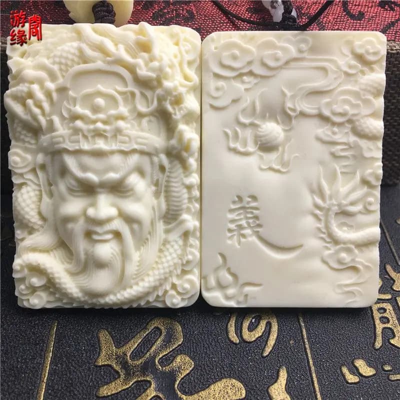 Ivory Fruit God of Wealth Lord Guan Gong Pendant Men's Necklace Lucky 461 Fat Card Buddha Beads Bracelet Couple's Sweater Chain