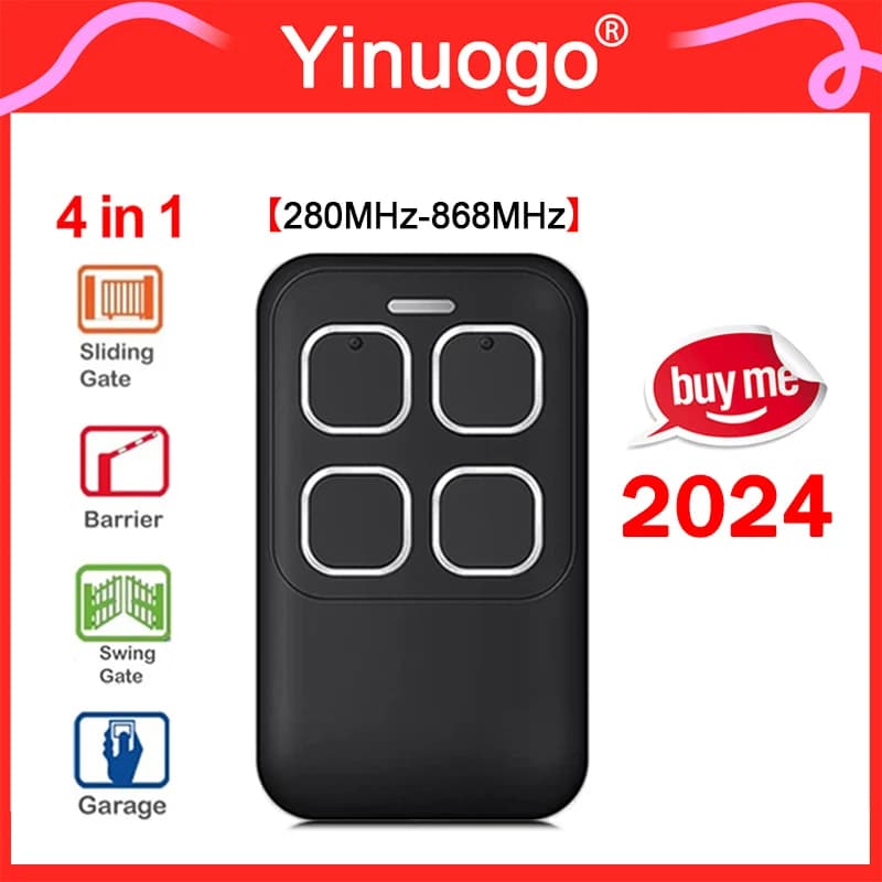 4 in 1 280MHz-868MHz MultiFrequency Garage Door Remote Control Duplicator 868MHz 433MHz Gate Remote Control Garage Door Opener