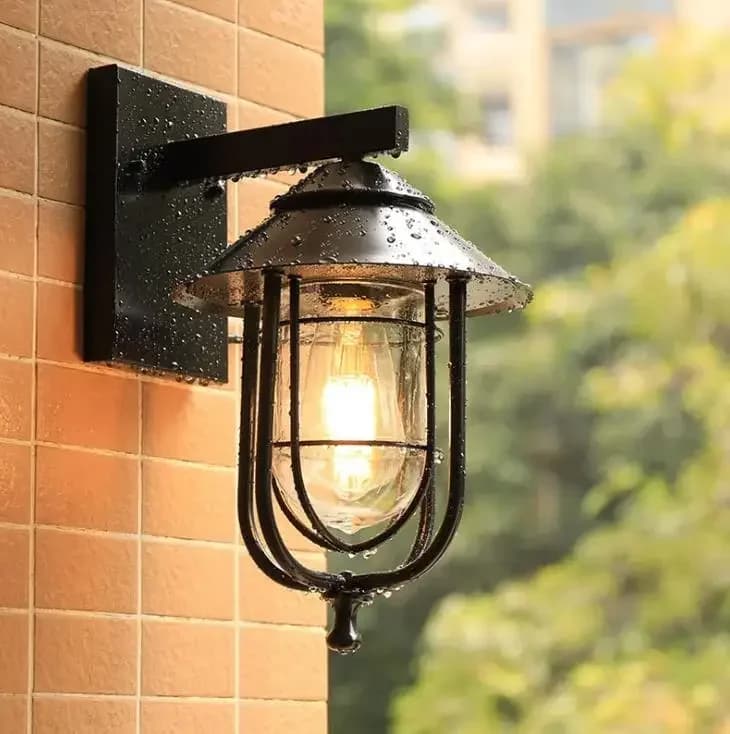 American retro industrial iron balcony waterproof outdoor wall lamp Nordic creative Bar Cafe outdoor lamp