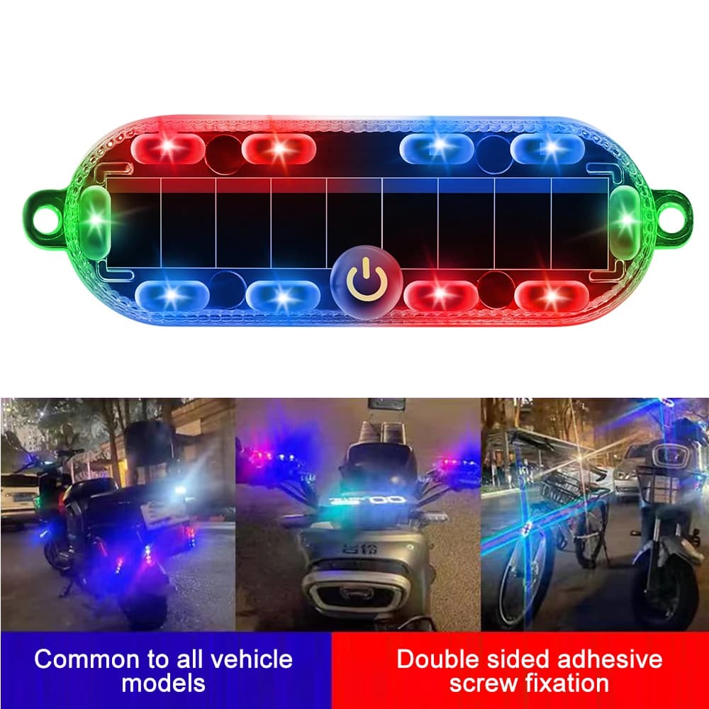 Car Warming Light for Car Motorcycle Solar Powered Simulated Dummy Alarm Wireless Warning Anti-Theft Caution Lamp LED Light