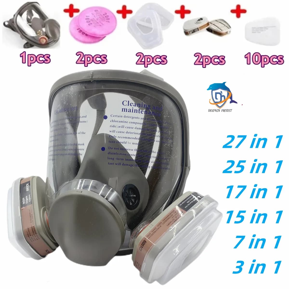 Full face spray protective mask, industrial gas mask respirator, new type 6800 gas mask, mechanical maintenance chemicals.