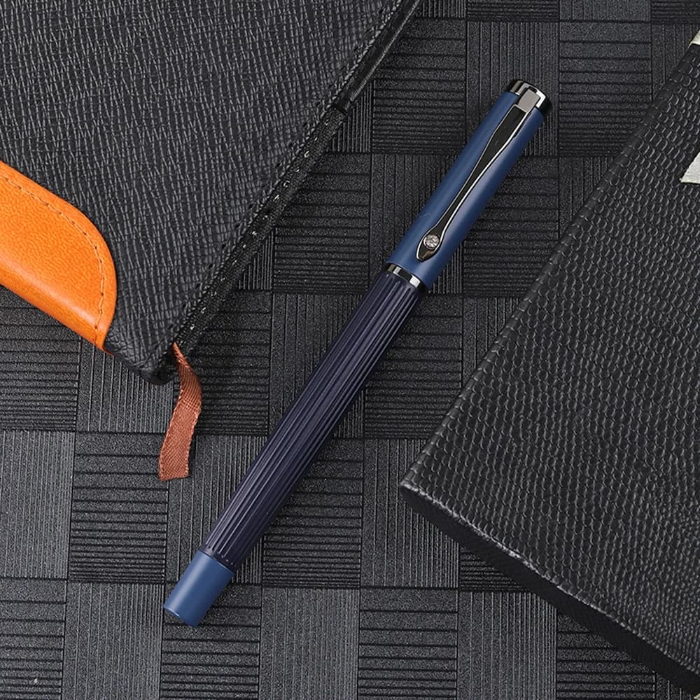 New Vintage Brushed Green Business Office Fountain Pen Student School Stationery Supplies Ink Pens Replaceable Ink Cartridge