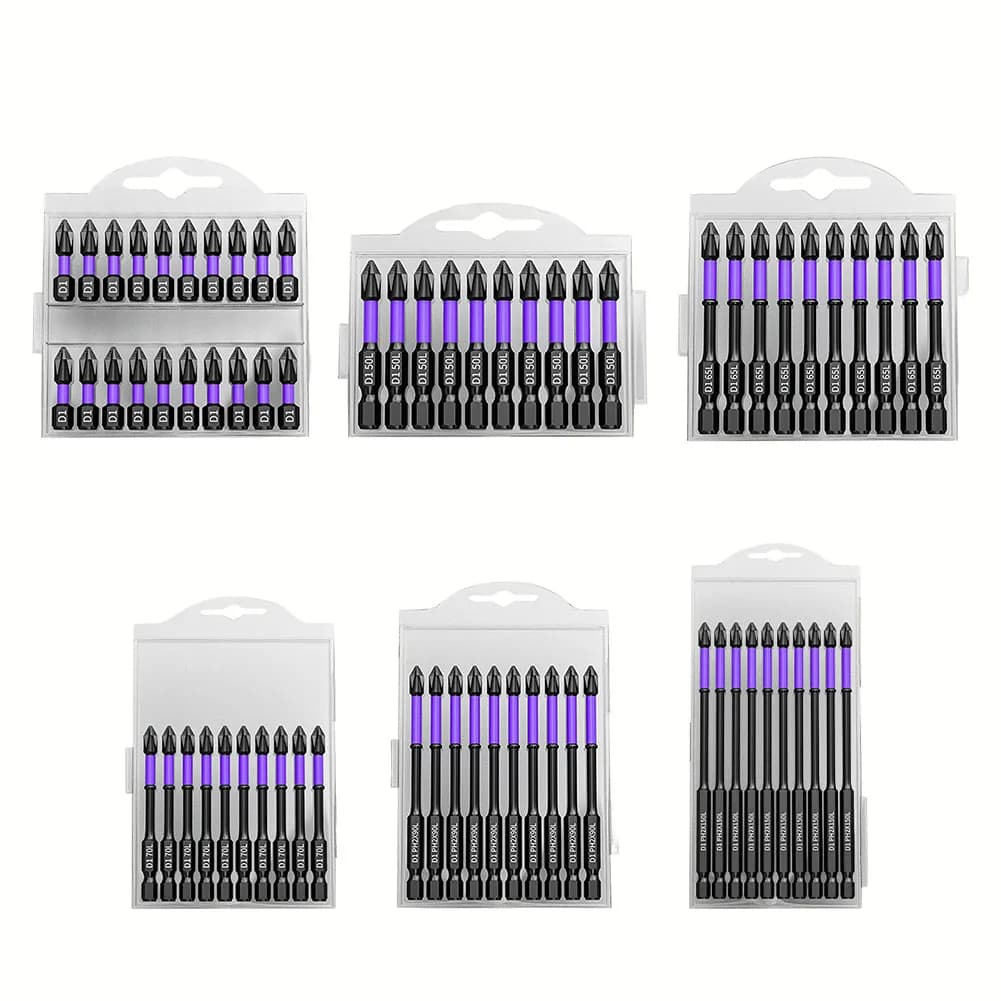 10/20PCS Magnetic Batch Head PH2 Cross Screwdriver Set Impact Drill Bit Screw Alloy Steel Non-slip Cross Screwdriver 25mm/150mm