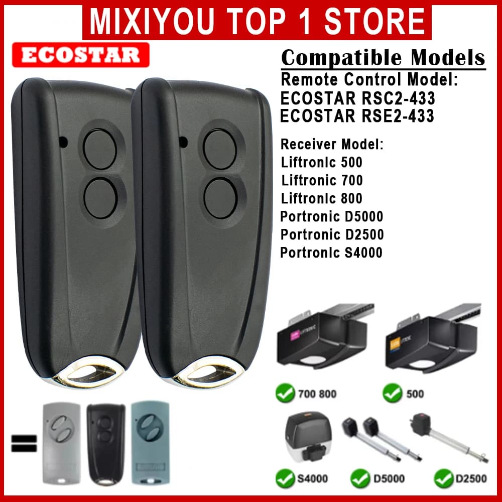 Garage Door Opener HORMANN ECOSTAR RSC2-433 RSE2-433 Compatible with Ecostar RSC2 RSE2 RSZ1,AGS RSC2 RSE2 Remote Control