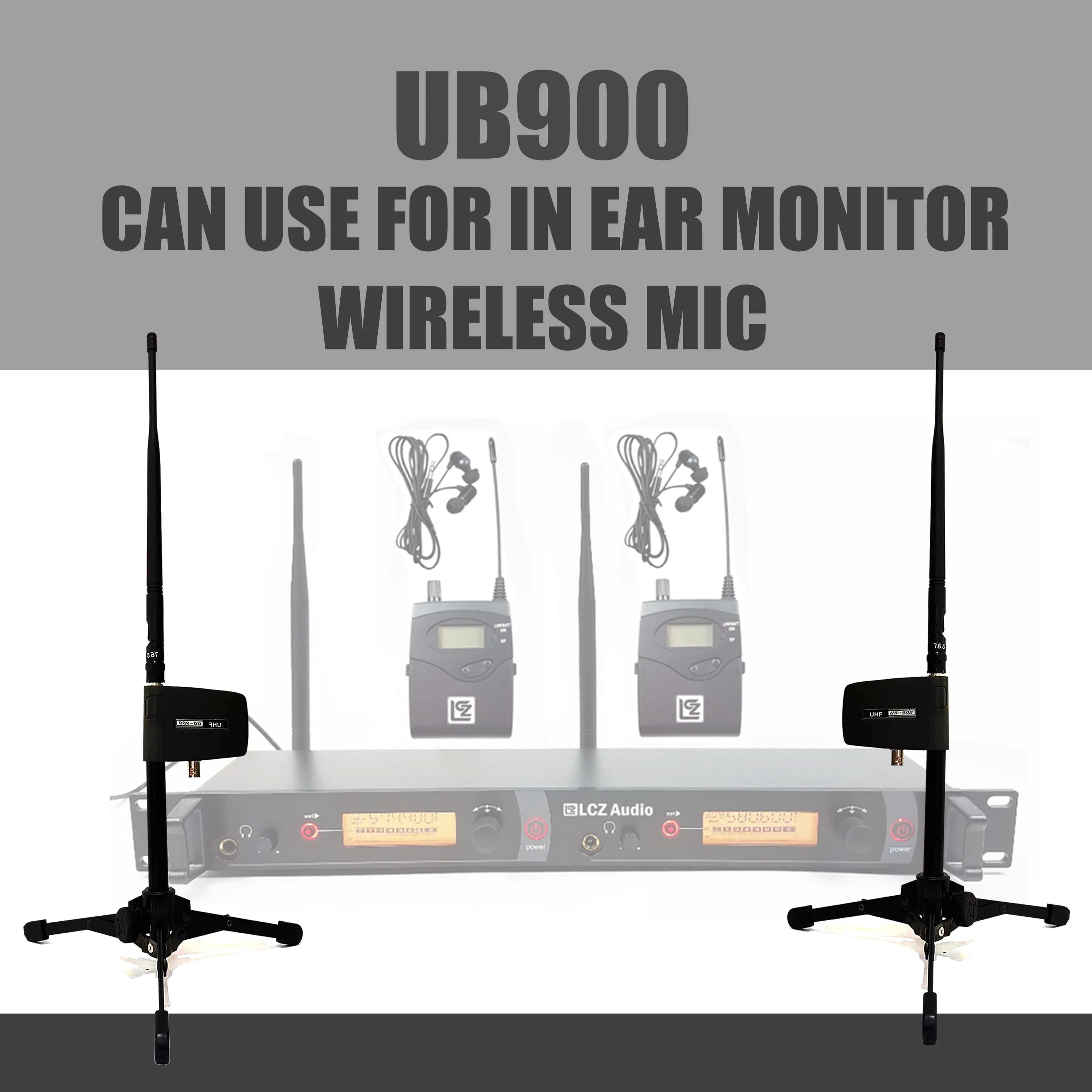 LCZ AUDIO UB900 Antenna Booster For Both Wireless Mic And In Ear Monitor 2PCS 470-870Mhz Antenna Distribution System