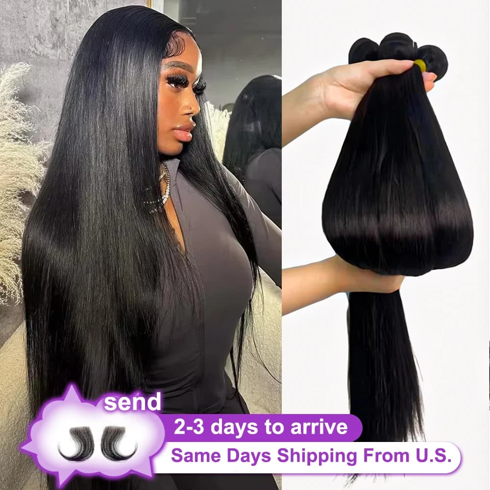 12A Bone Straight 100% Real Human Hair Bundles 30 40 Inch Raw Hair 4 5 Bundles Brazilian Hair Weave Extensions For Black Women