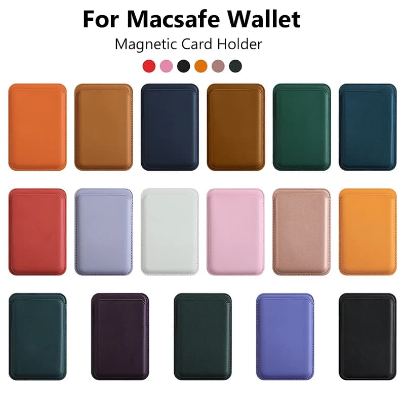 For Magsafe Magnetic Leather Slot Card Holder Wallet Case For iPhone 15 16 Pro Max 14 13 12 11 For Samsung S24 Ultra Accessories