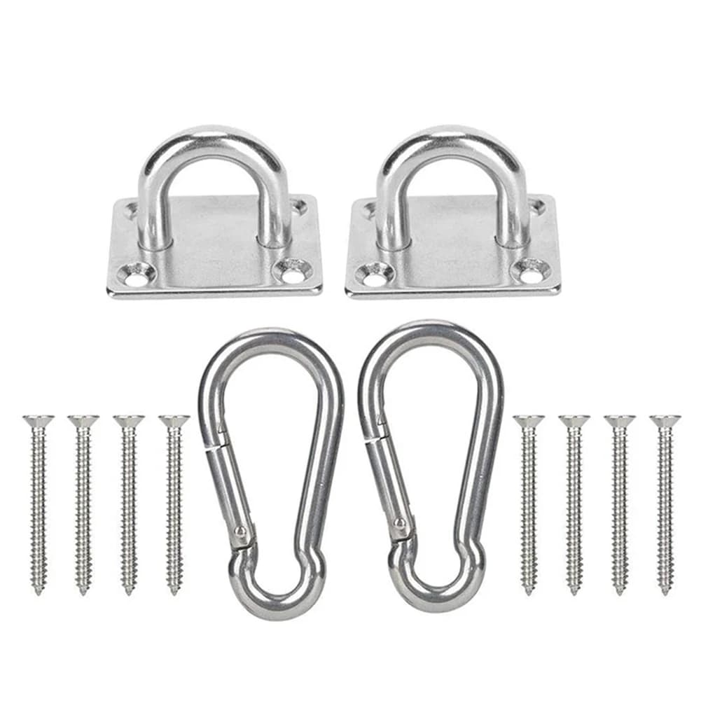 2Pcs Stainless Square Heavy Duty Ceiling Hook Wall Mounted Hook For Yoga Swings Hammocks Bracket Hardware Tool